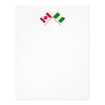 Canada and Nigeria Crossed Flags Letterhead Template
