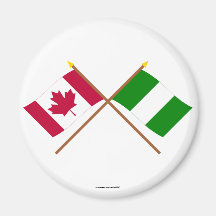 Canada and Nigeria Crossed Flags Refrigerator Magnet