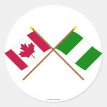 Canada and Nigeria Crossed Flags Sticker
