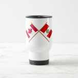 Canada and Peru Crossed Flags Mugs