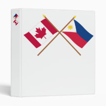 Canada and Philippines Crossed Flags Binder