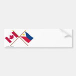 Canada and Philippines Crossed Flags Bumper Stickers