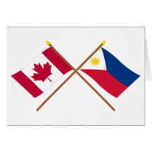 Canada and Philippines Crossed Flags Greeting Card
