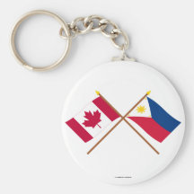Canada and Philippines Crossed Flags Keychains