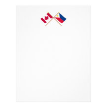 Canada and Philippines Crossed Flags Customized Letterhead