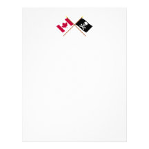 Canada and Pirate Crossed Flags Customized Letterhead