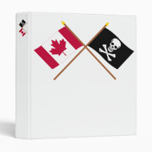 Canada and Pirate Crossed Flags Vinyl Binder