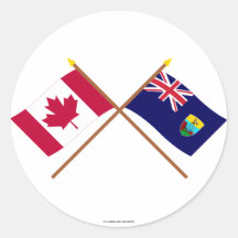 Canada and St Helena Crossed Flags Sticker