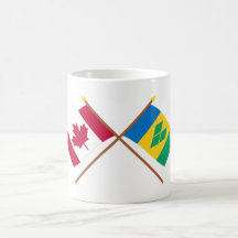 Canada and St Vincent Crossed Flags Coffee Mug