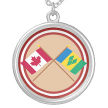 Canada and St Vincent Crossed Flags Custom Jewelry
