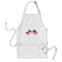 Canada and United States Crossed Flags Apron