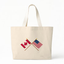 Canada and United States Crossed Flags Bags