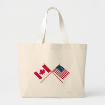Canada and United States Crossed Flags Bags