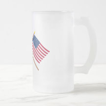 Canada and United States Crossed Flags Coffee Mugs