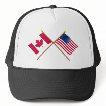 Canada and United States Crossed Flags Hats