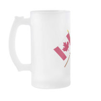 Canada and United States Crossed Flags Coffee Mugs