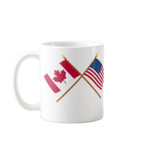 Canada and United States Crossed Flags Mug