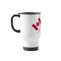 Canada and United States Crossed Flags Coffee Mugs