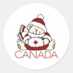 Canada bear round sticker