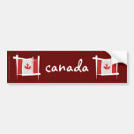 Canada Brush Flag Bumper Stickers