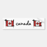 Canada Brush Flag Bumper Stickers