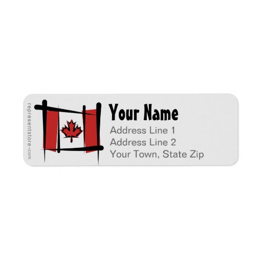 Canada Brush Flag Return Address Label Zazzle