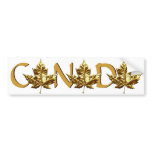 Canada Bumper Sticker Gold Maple Leaf Sticker