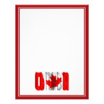CANADA Canadian Flag Text Personalized Letterhead