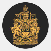 Canada Coat of Arms - Canada Crest Round Stickers