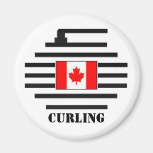 Canada Curling Refrigerator Magnet