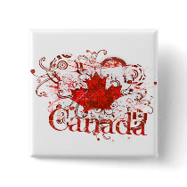 Canada Day Grungy Urban Pinback Button