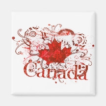 Canada Day Grungy Urban Fridge Magnets