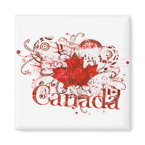 Canada Day Grungy Urban Fridge Magnets