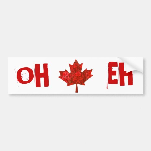 Canada Day Grungy Urban Maple Leaf Bumper Stickers