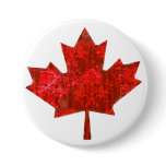 Canada Day Grungy Urban Maple Leaf Pinback Buttons