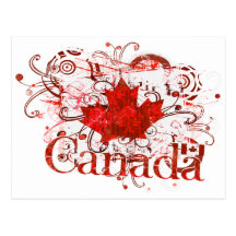 Canada Day Grungy Urban Post Card
