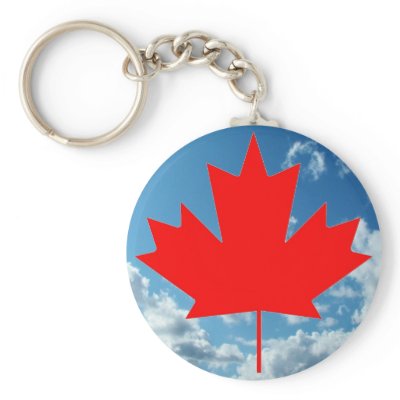 Canada flag and blue sky keychains by ClassicArts