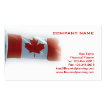 Canada Flag Business Card Red & White