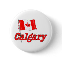 Canada Flag - Calgary Pinback Button