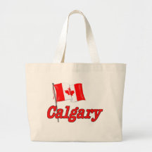Canada Flag - Calgary Canvas Bags