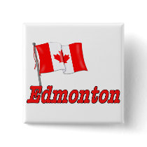 Canada Flag - Edmonton Pinback Buttons