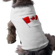 Canada flag in the wind dog shirt