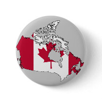 Canada flag map pinback buttons