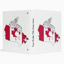 Canada Flag Map full size 3 Ring Binder