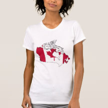 Canada Flag Map full size T Shirts
