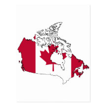 Canada flag map post card