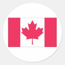 Canada Flag Round Stickers
