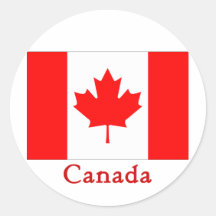 Canada Flag Round Stickers