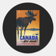 Canada For Big Game Round Sticker