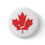 Canada Hockey Maple Leaf Button